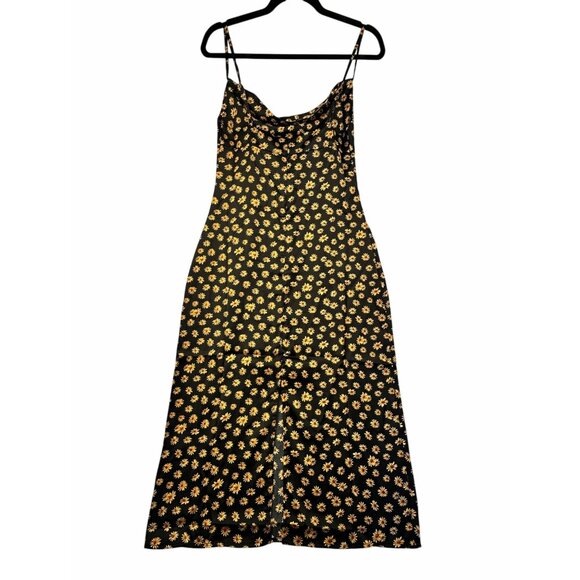 WeWoreWhat Black Babydoll Midi Slip Dress Size 6 Daisy Print Fairy Grunge NWT - Picture 13 of 13